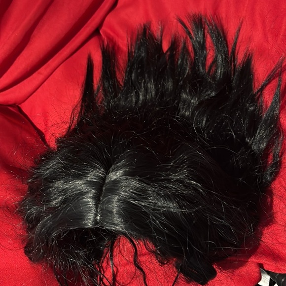 Black synthetic hair crimp style Curly Wig - Picture 1 of 16